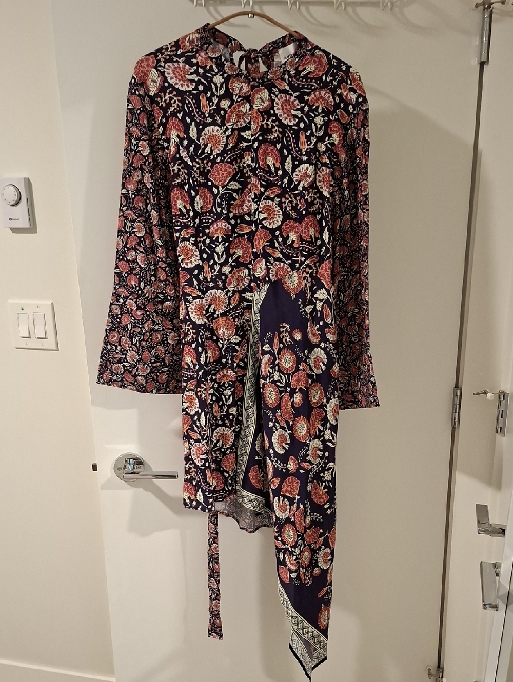 NWT Antik Batik Purple & Orange Handkerchief Hem Cut-out Accent Dress (Size M) - Picture 2 of 10